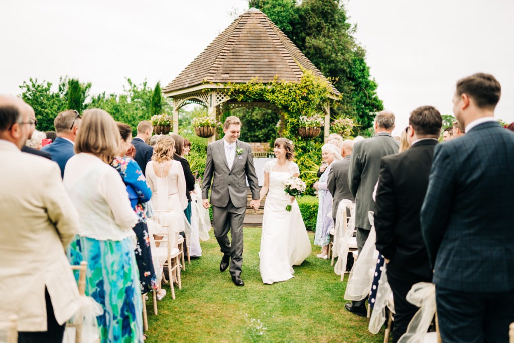 bride and groom newlyweds leave knowle country house