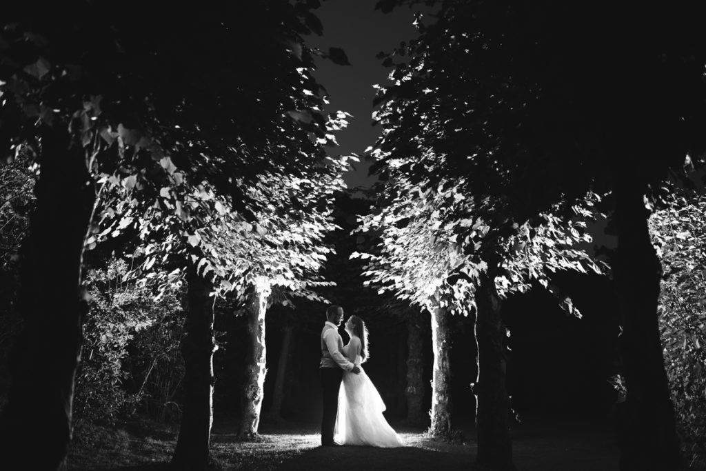 night time wedding photograph