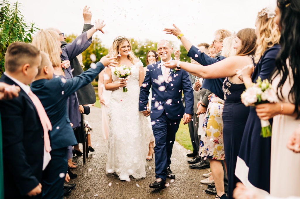 confetti shot at Weald of Kent Golf Course Wedding Maidstone