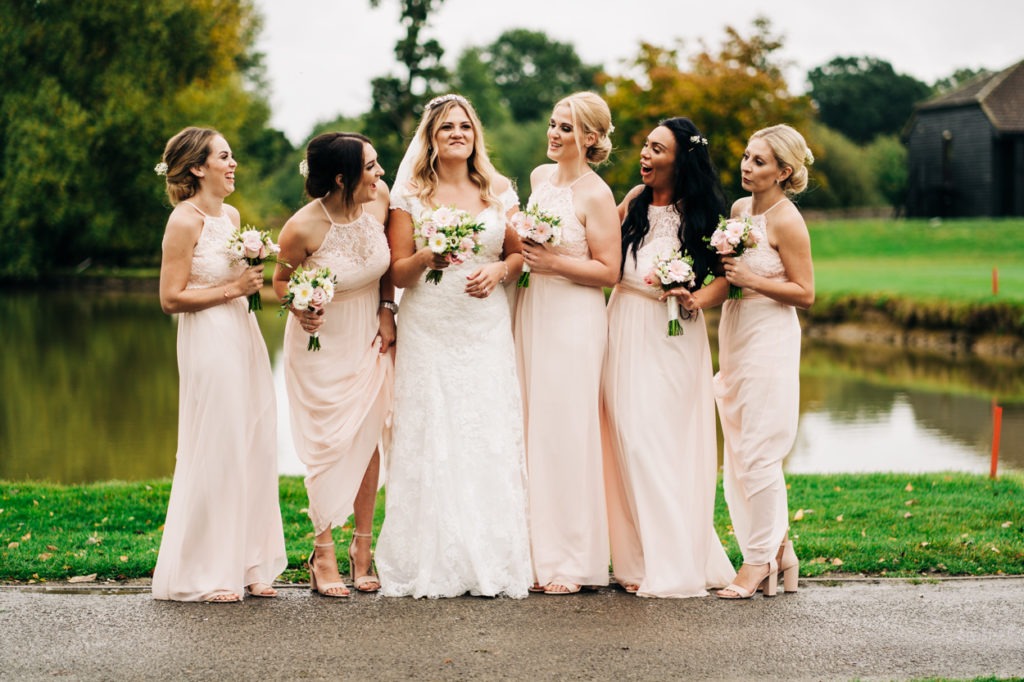 bridal party at weald of kent maidstone golf course wedding