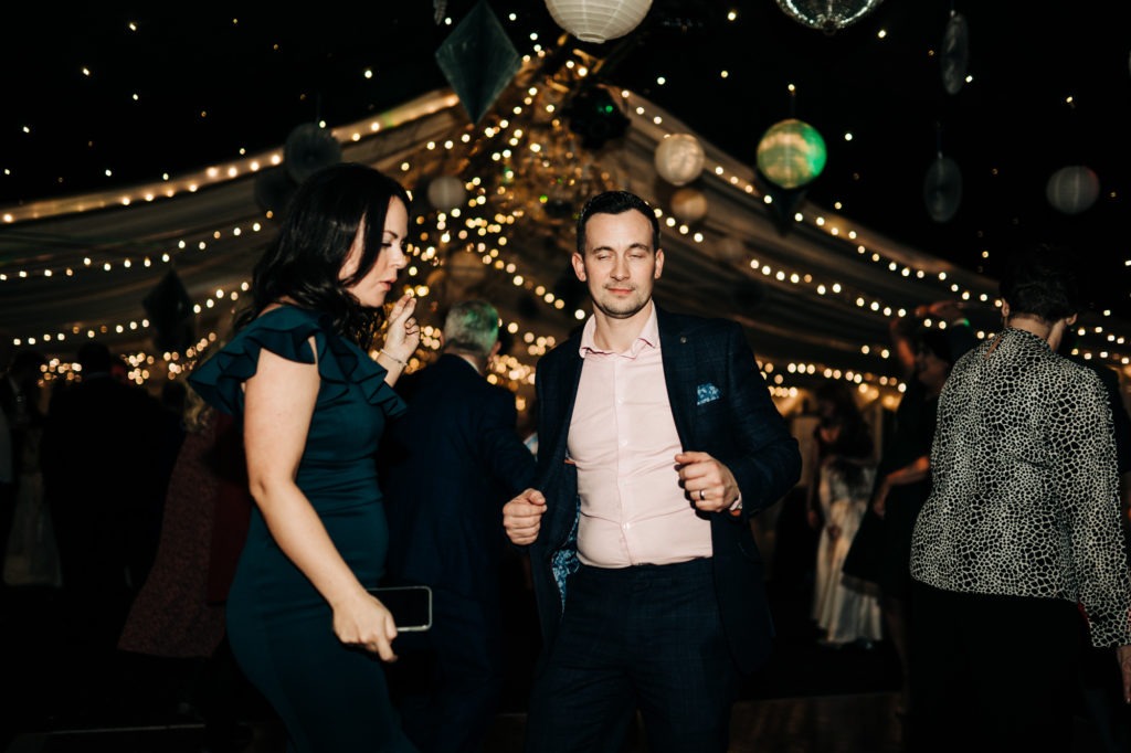 dancing at the barnyard wedding reception
