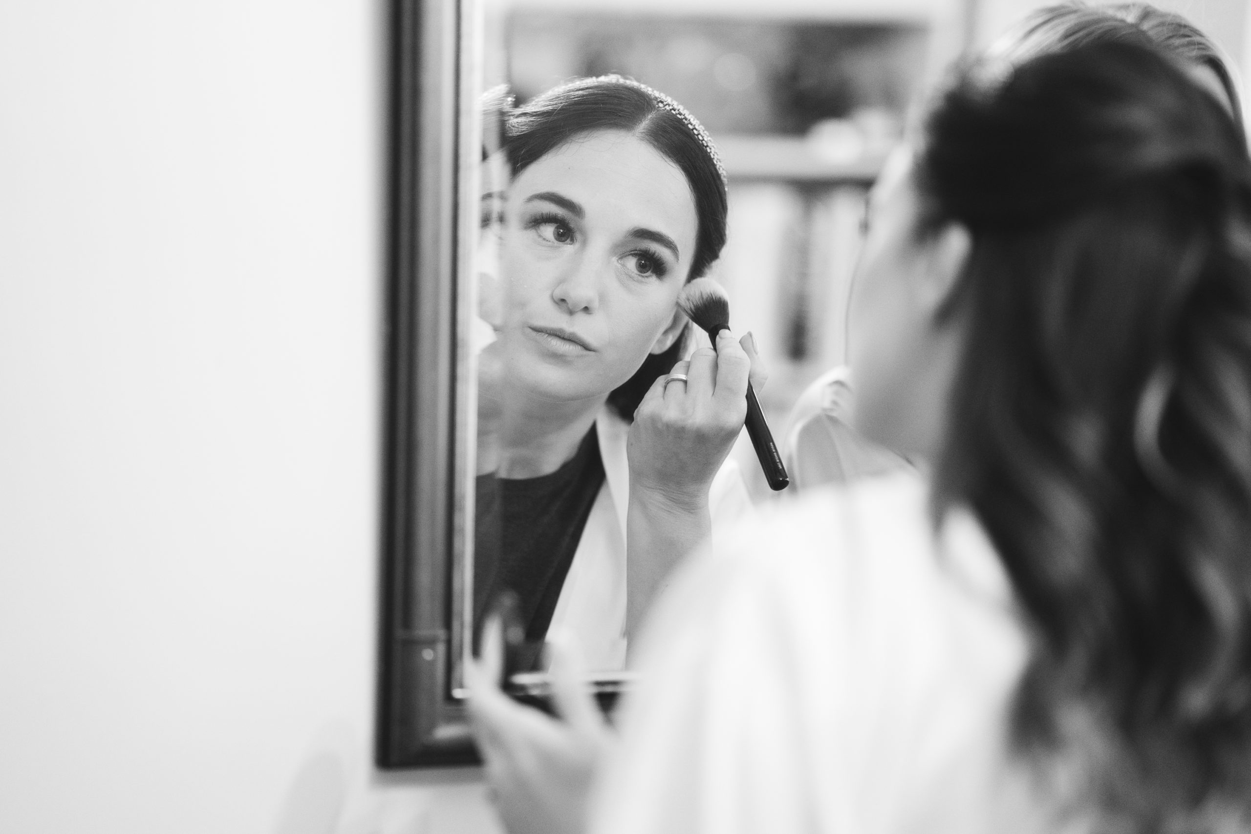 Bride getting ready for her wedding