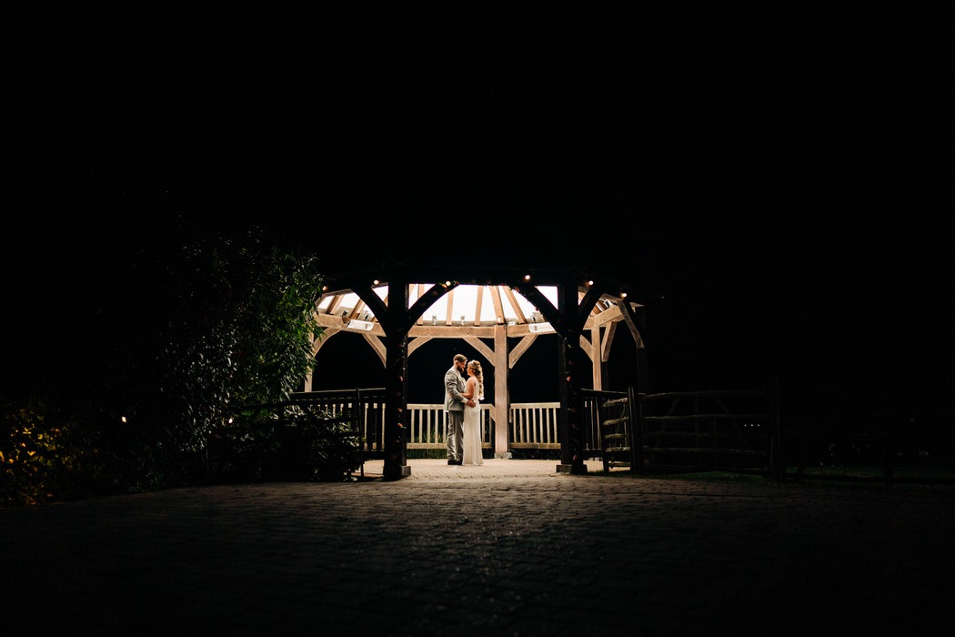 Night time wedding photo at Ferry House Inn