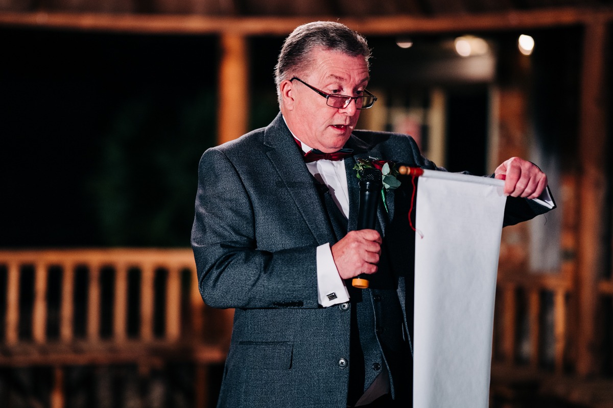 Father of the brides speech at the barnyard twilight wedding