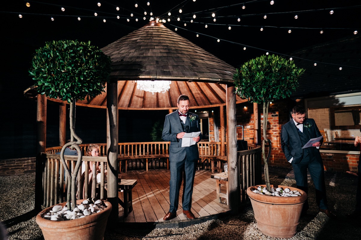 grooms speech at the barnyard twilight wedding