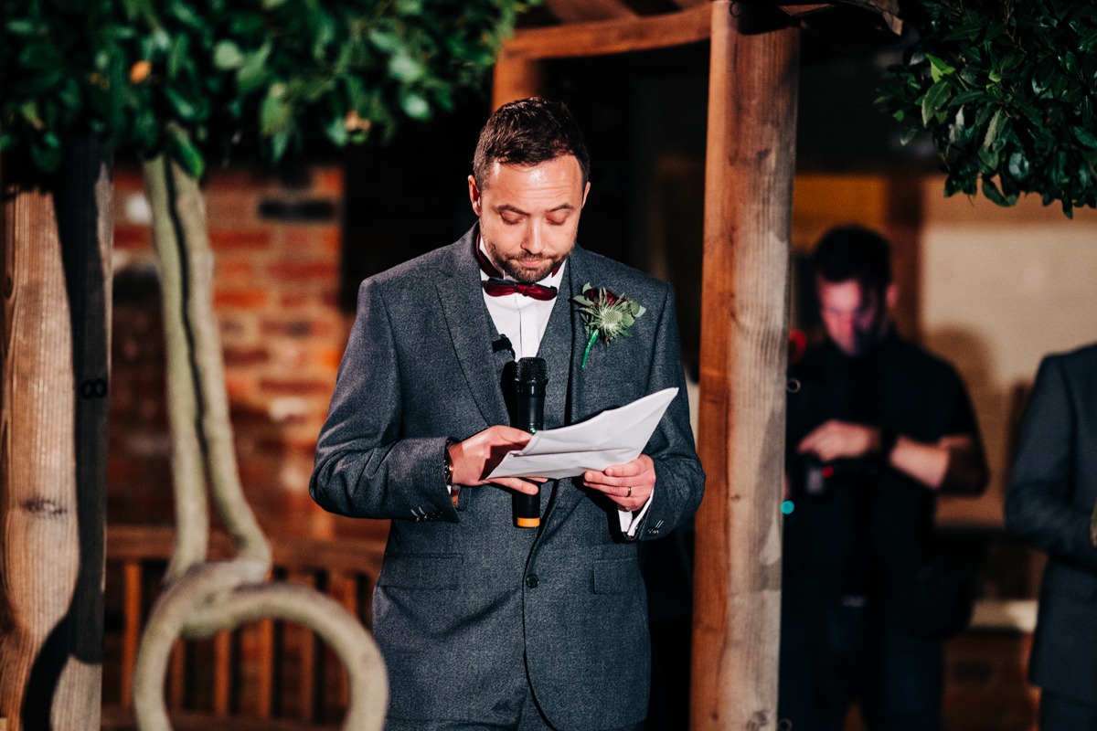 grooms speech at the barnyard twilight wedding