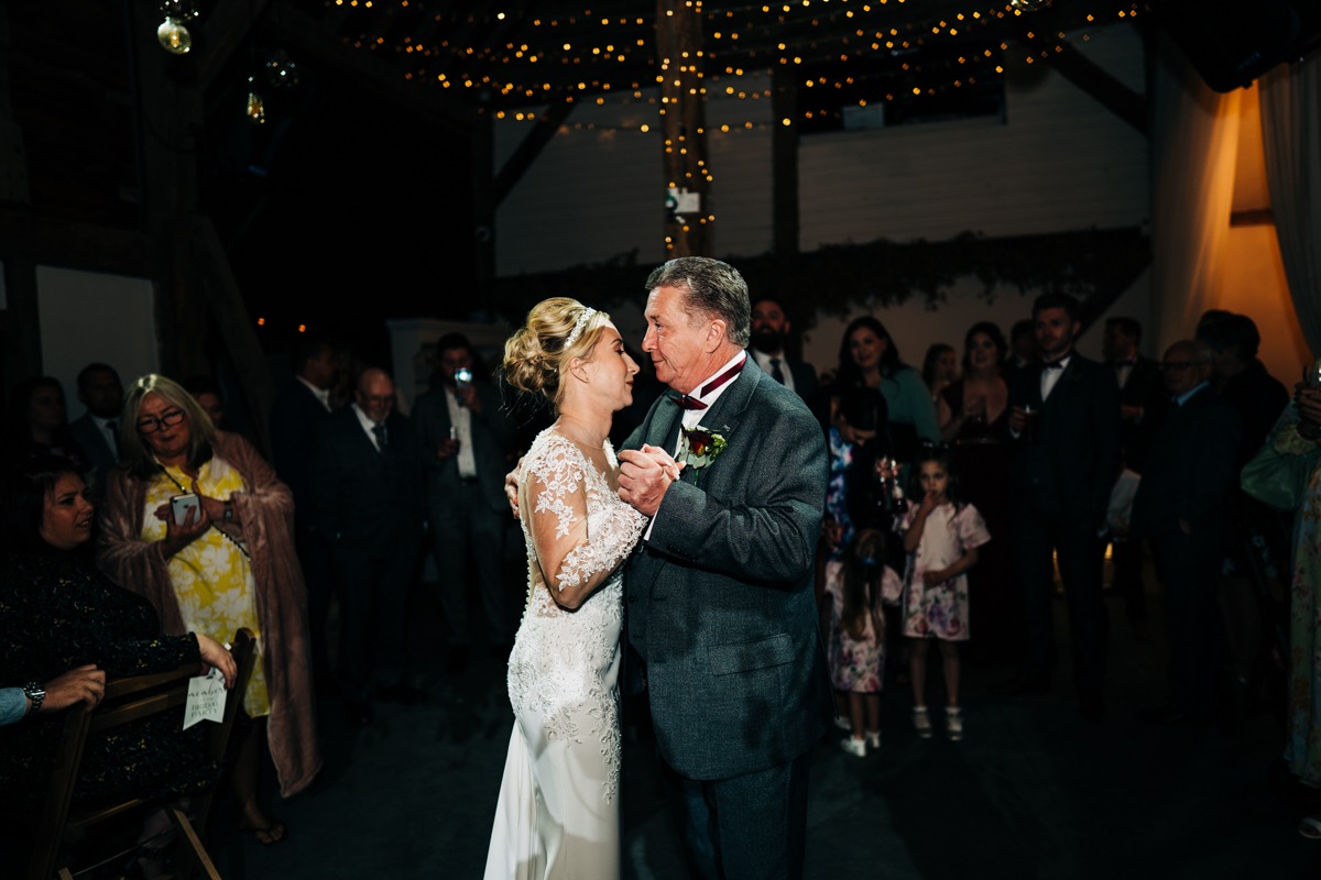Father of the bride dance at the barnyard's apple barn