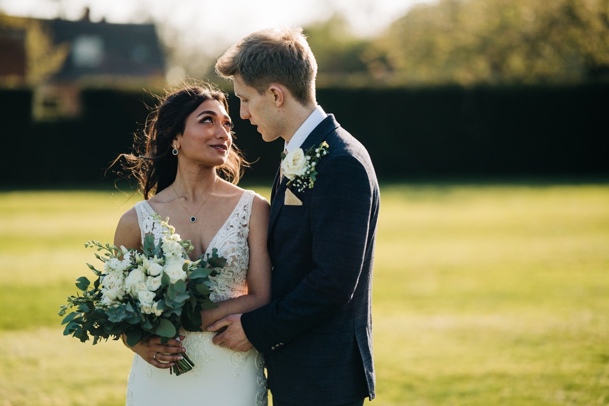 bride and groom at Eastwell Manor wedding kent