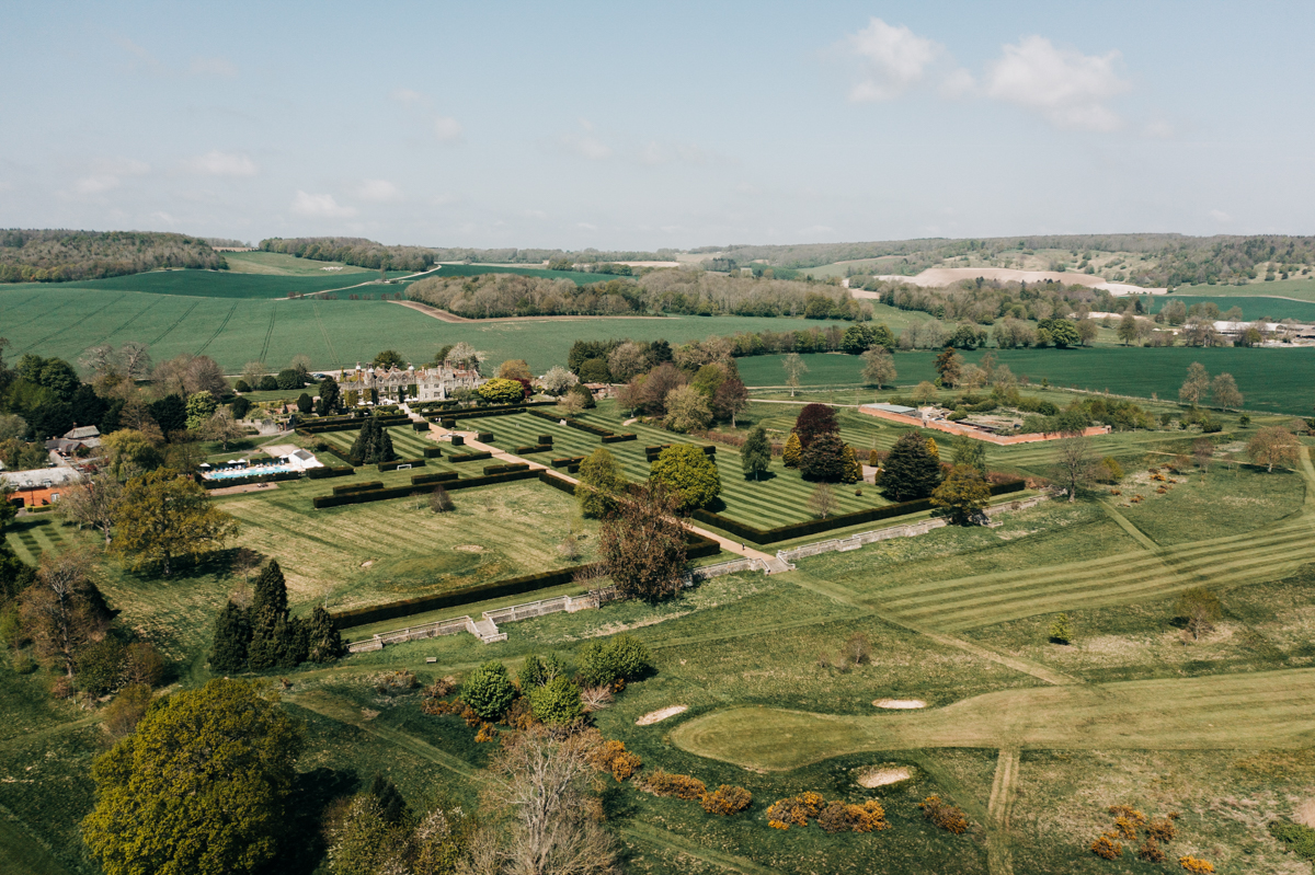 Eastwell Manor from above - kent wedding venue