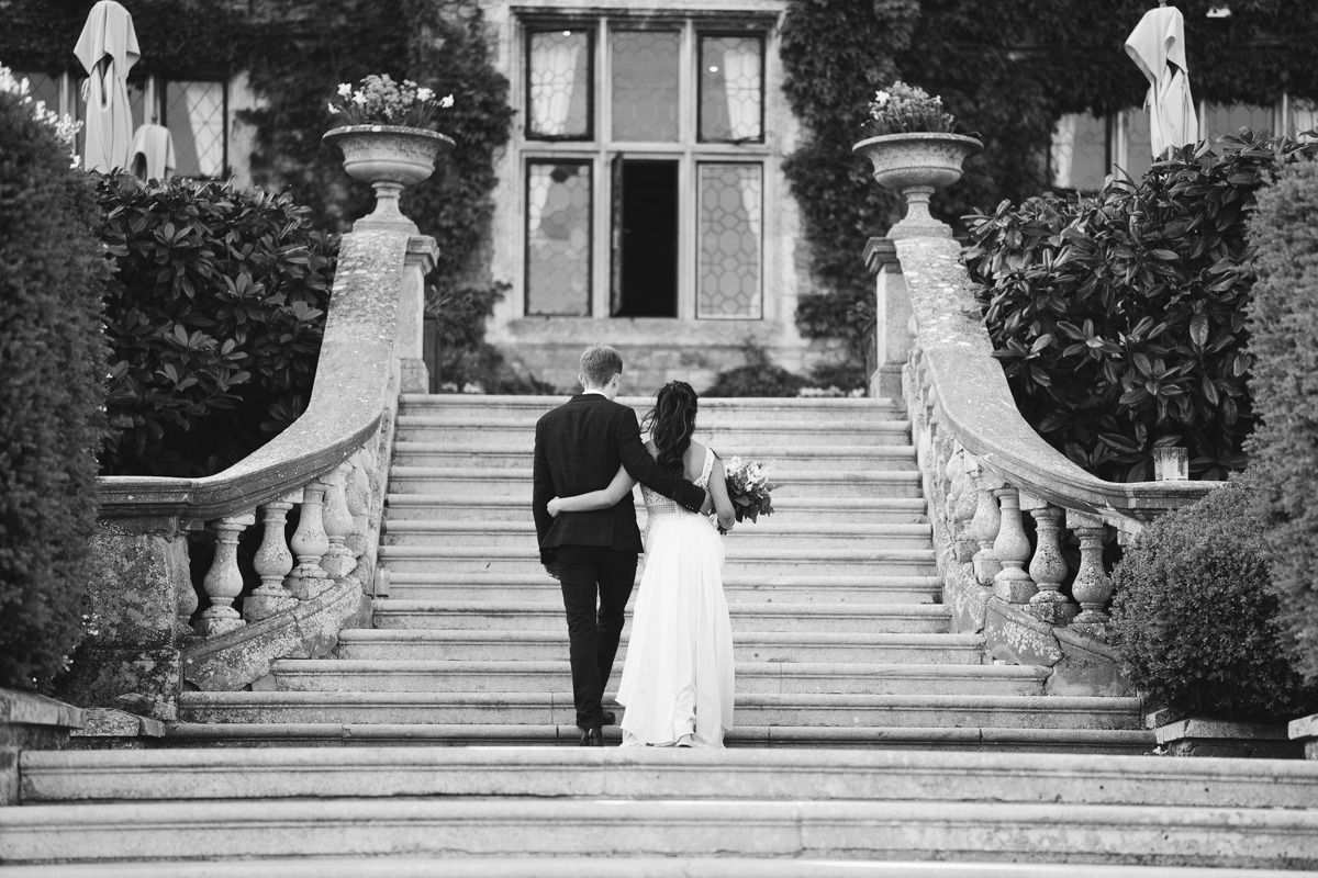 bride and groom at Eastwell Manor