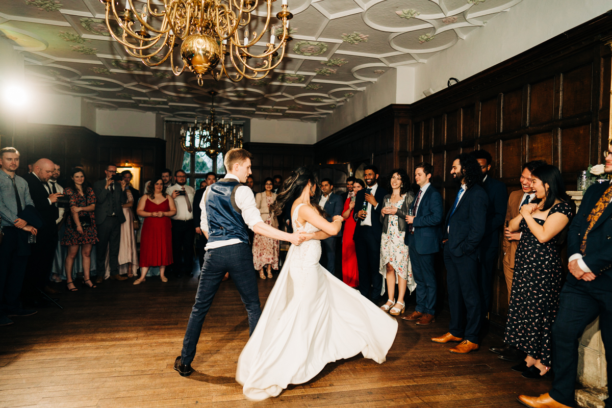 fist dance at east well manor wedding