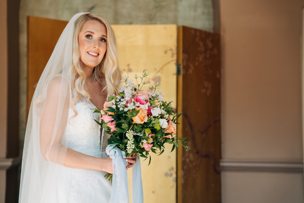 bridal photo in wisteria suite orangery