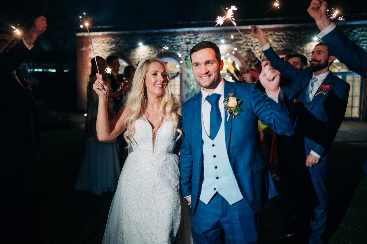 sparklers at The Orangery in maidstone kent wedding venue